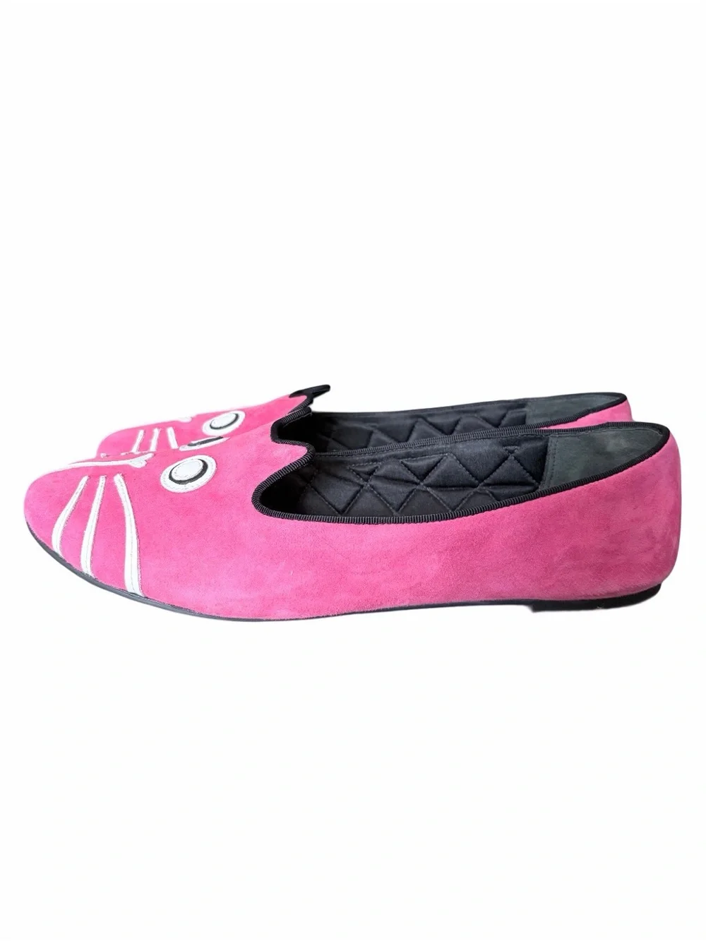 Marc by Marc Jacobs Raspberry Pink Suede Cat Face Feline Loafers size 39 US 9